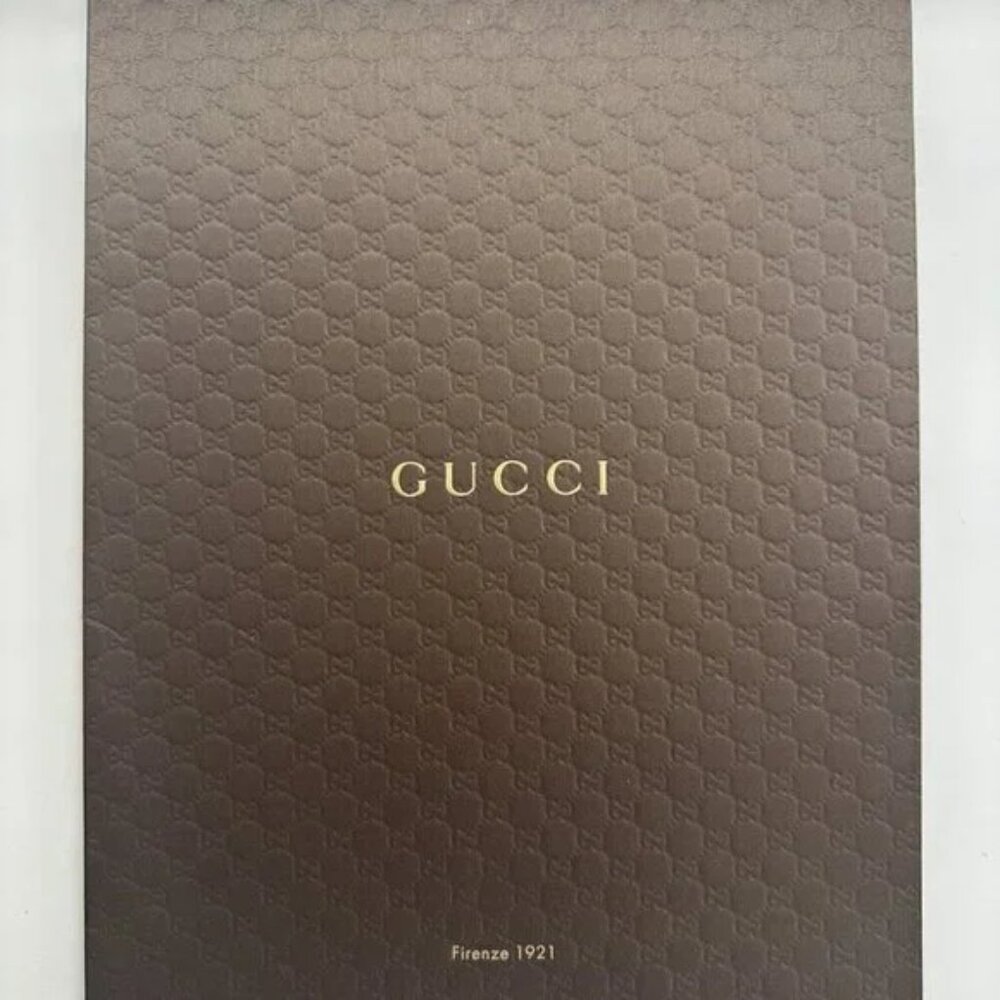 Authentic GUCCI Full size Brown/Gold Portfolio File Folder w/Pocket